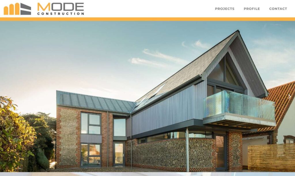 Mode Construction website