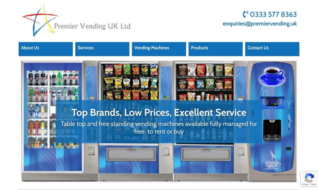 Premier Vending website
