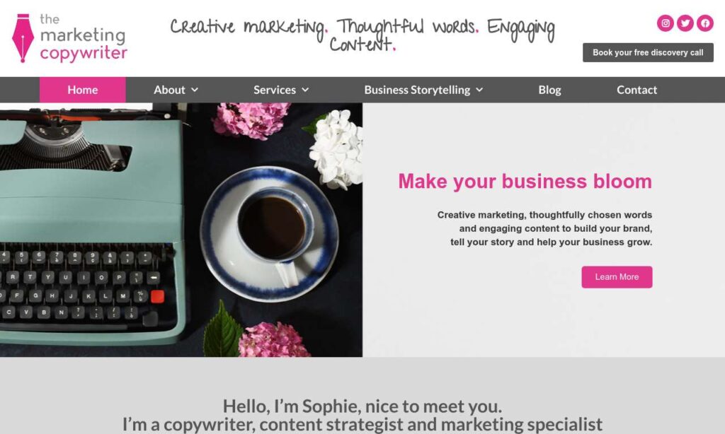 The Marketing Copywriter website