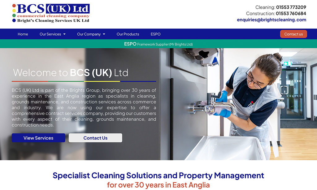 Brights Cleaning website