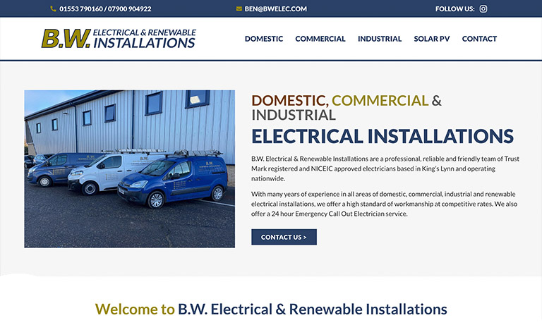 Ben Webber Electrical website