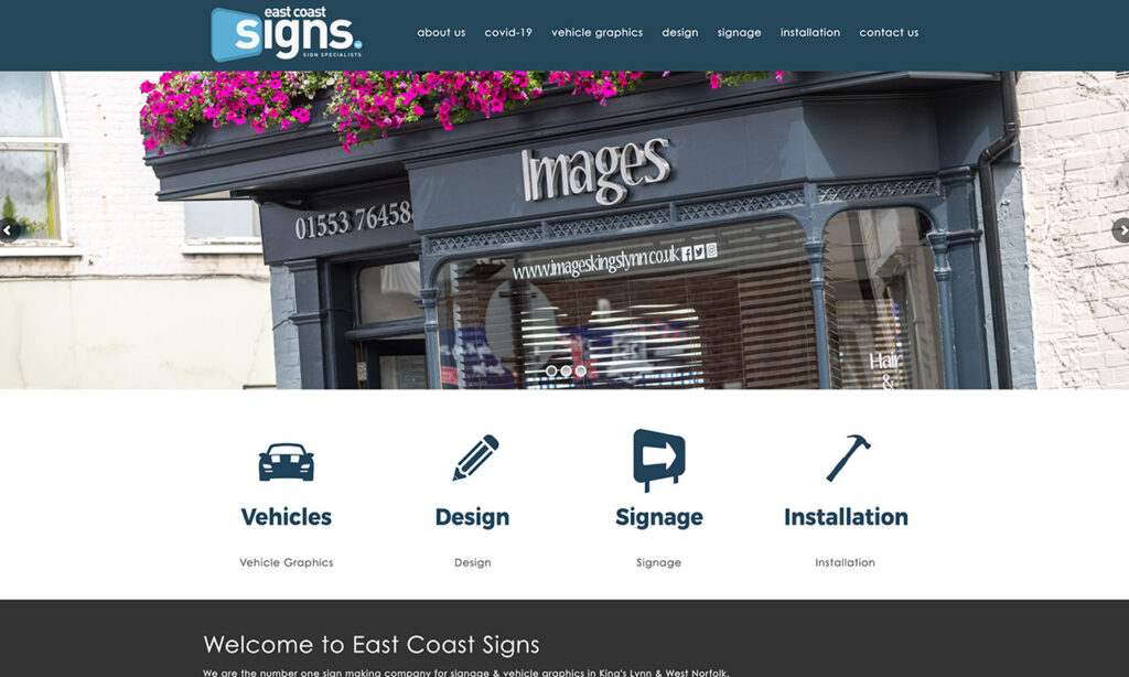 East Coast Signs website