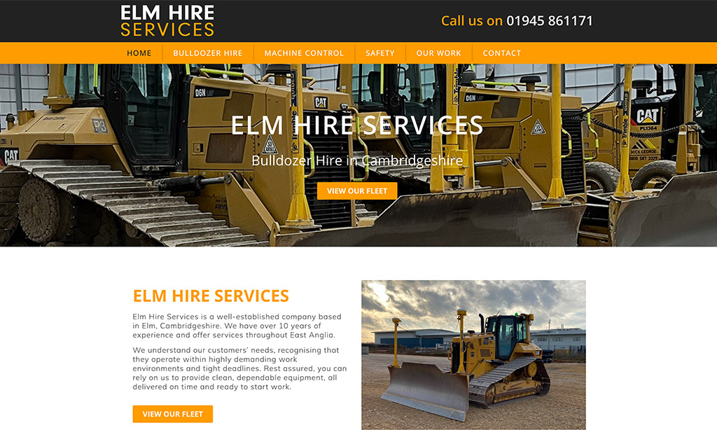 Elm Hire Services website