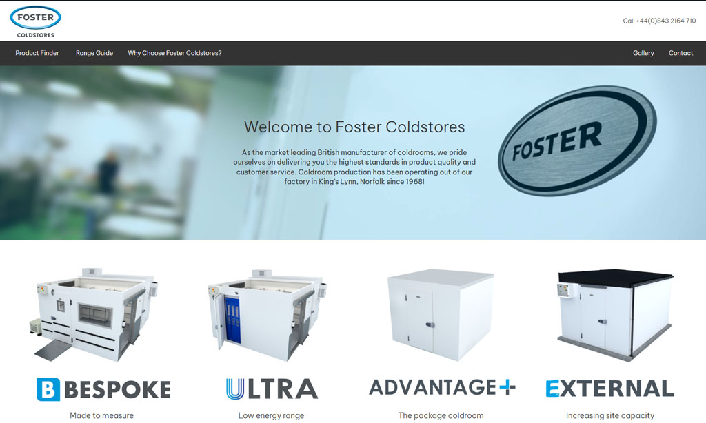 Foster Coldstores website