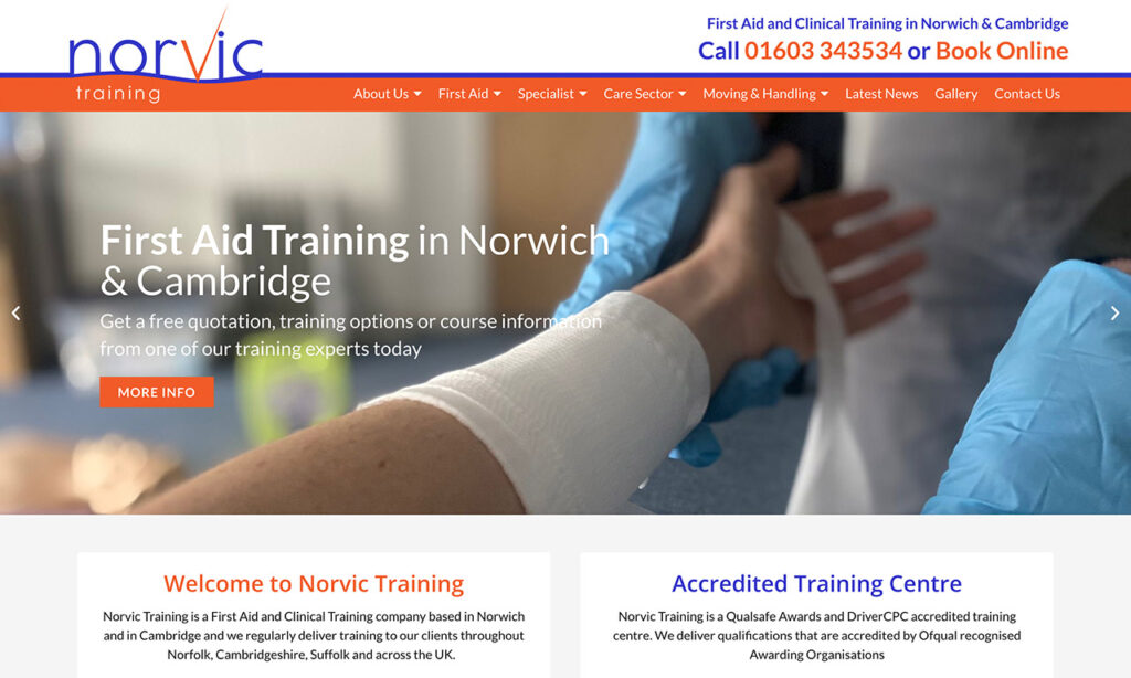 Norvic Training website