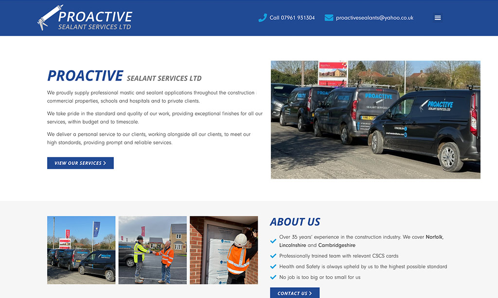 Proactive Sealants website